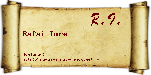 Rafai Imre névjegykártya